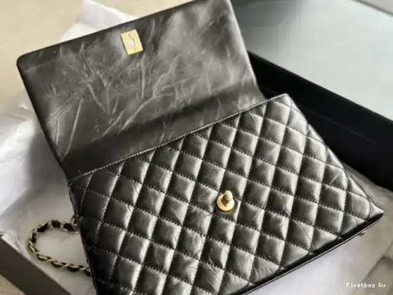 First Bag Ru BAG CHANEL LARGE FLAP HANDLE WITH TOP 0628